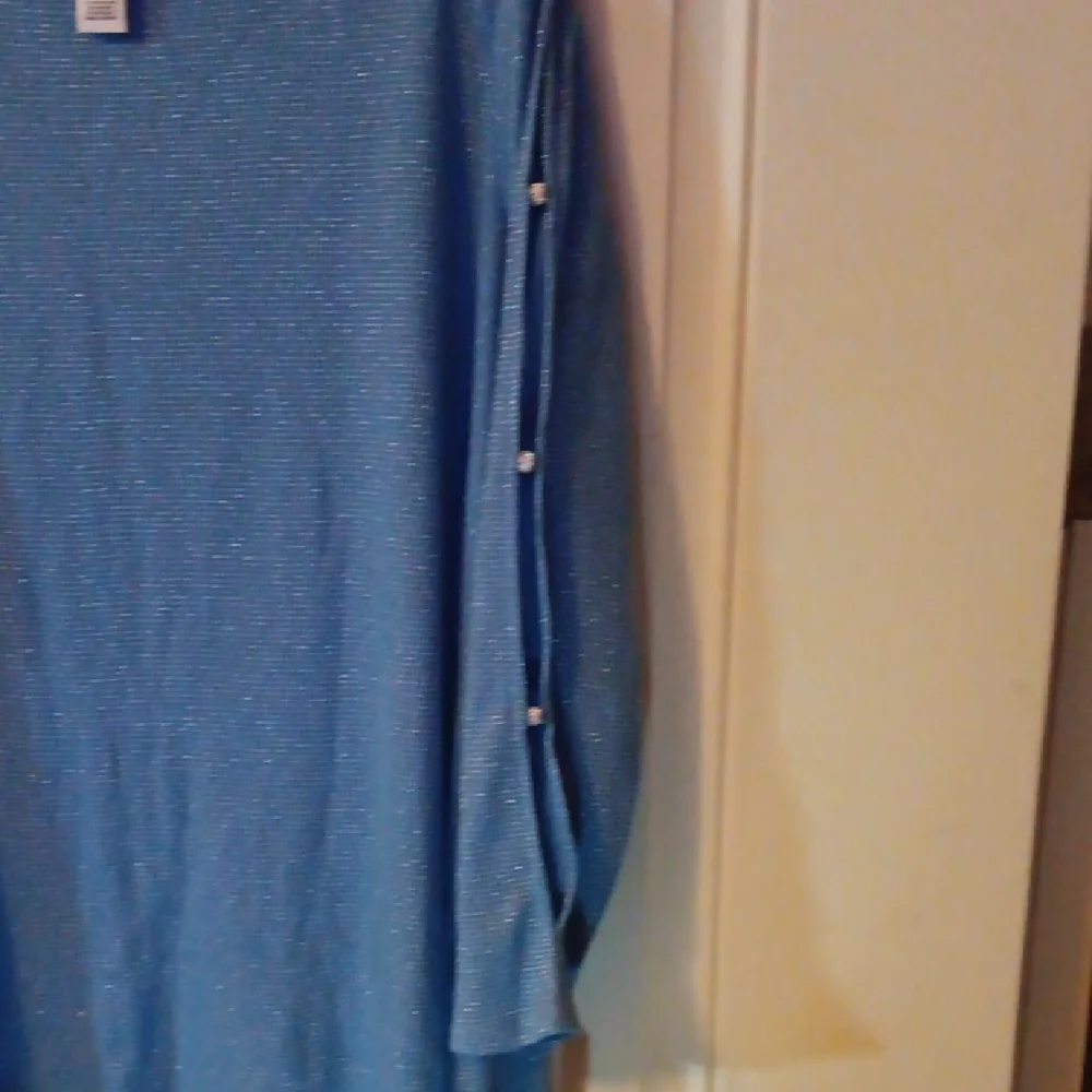 Ruby Rd. Shimmering Blue Knit Top - Picture 3 of 5